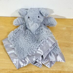 Cloud Island Elephant Baby Lovey Security Blanket Gray Plush Satin Soft
